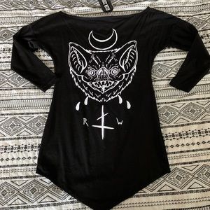 Bat print mini dress